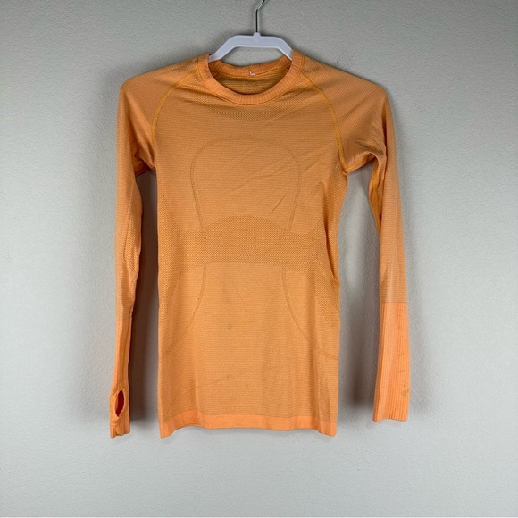lululemon athletica Tops - Lululemon Orange Swiftly Tech Seamless Long Sleeve Athletic Athleisure Top 4